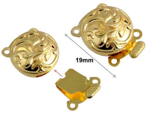 1 pc Jewelry Mechanical Clasp, 19x11mm, Gold Plated