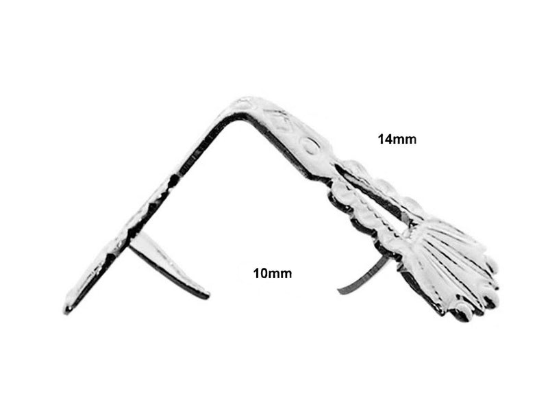 1 pc Pinch Bail, 14x10mm, Silver Plated