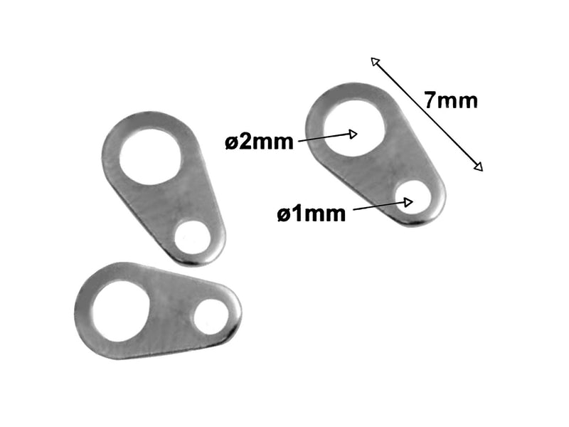 1 pc Jewelry Connector Flat, 7mm, Platinum Plated