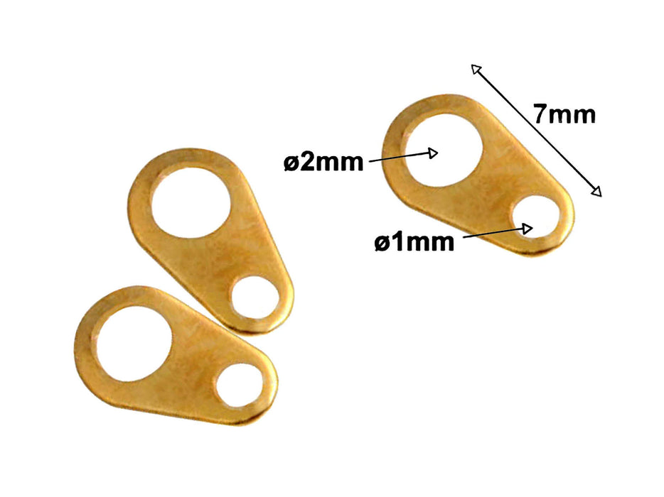 1 pc Jewelry Connector Flat, 7mm, Gold Plated