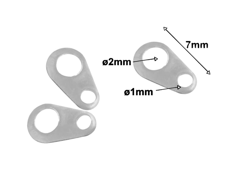 1 pc Jewelry Connector Flat, 7mm, Silver Plated