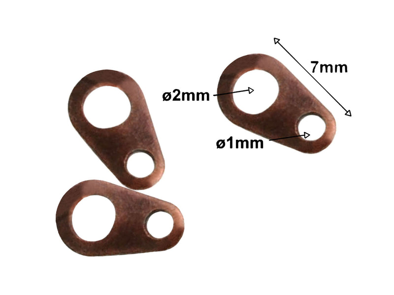 1 pc Jewelry Connector Flat, 7mm, Antique Copper