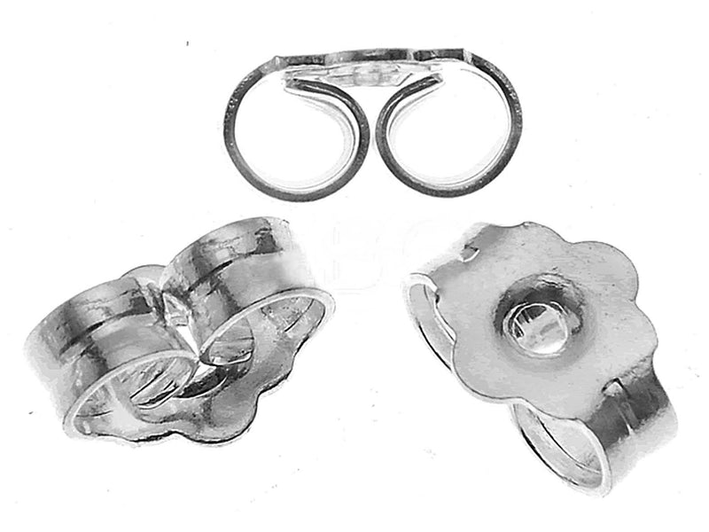 2 pcs Earring Backs Butterfly Stopper, 6.4x4.7mm, Platinum Plated
