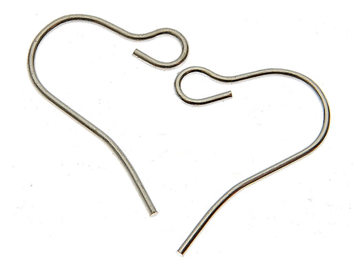 2 pcs French Earring Hooks, Wire, 16.3x12.6mm, Platinum Plated