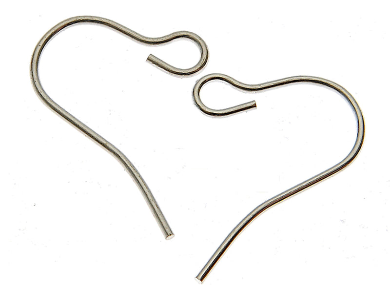 2 pcs French Earring Hooks, Wire, 16.3x12.6mm, Black Plated