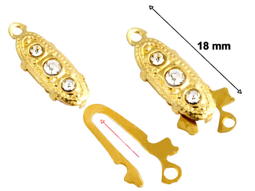 1 pc Jewelry Mechanical Clasp, 18mm, Gold Plated