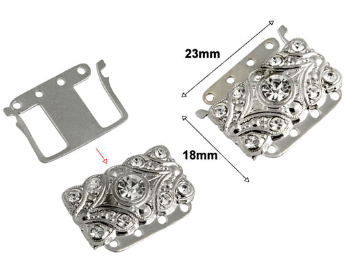 1 pc Jewelry Mechanical Clasp, 23x18mm, Platinum Plated