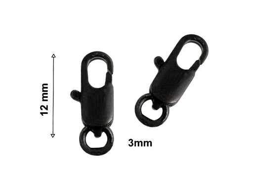 1 pc Lobster Clasp, 12mm, Black Plated