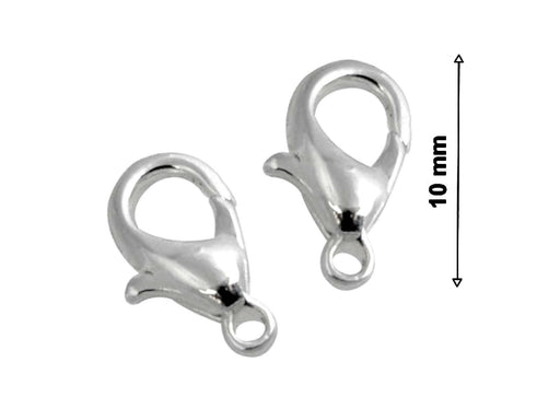 1 pc Fish Lock, 10mm, Silver Plated