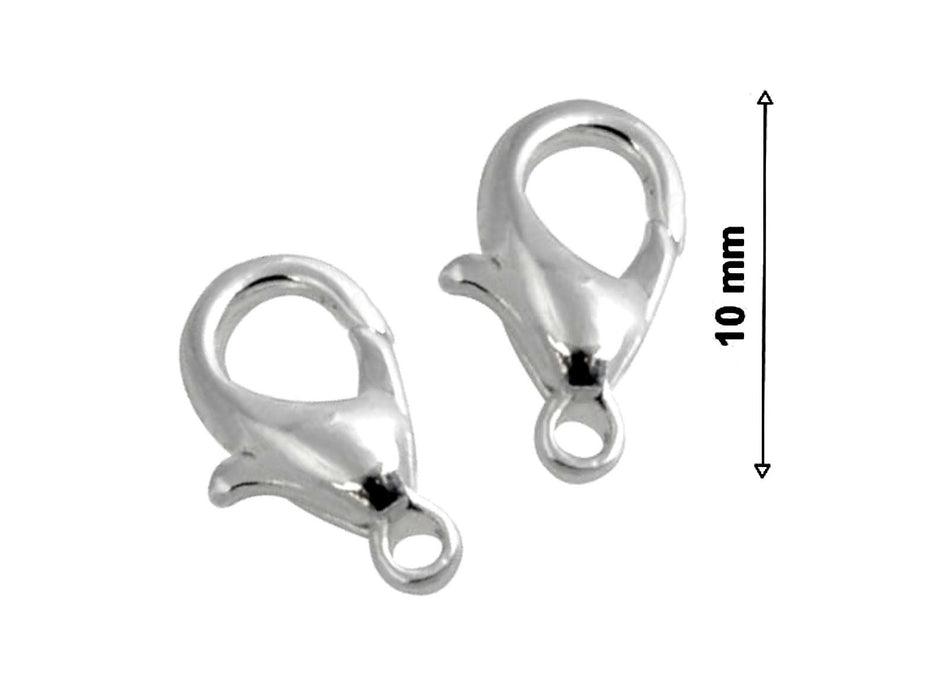 1 pc Fish Lock, 10mm, Silver Plated