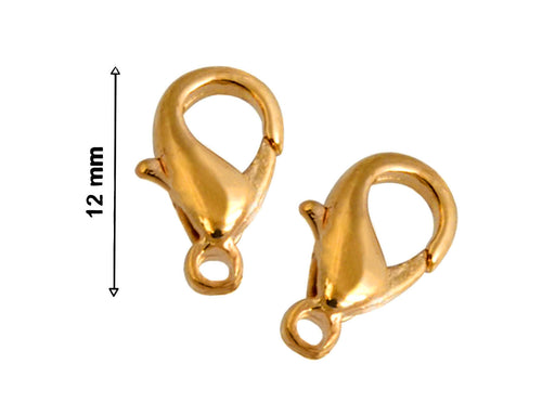 1 pc Fish Lock, 12mm, Gold Plated