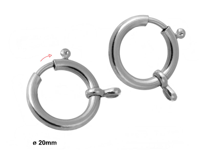 1 pc Spring Clasp, 20mm, Platinum Plated