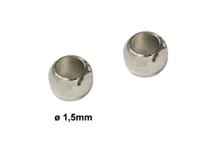 1 pc Crimp Bead Cover, 1.5mm, Platinum Plated