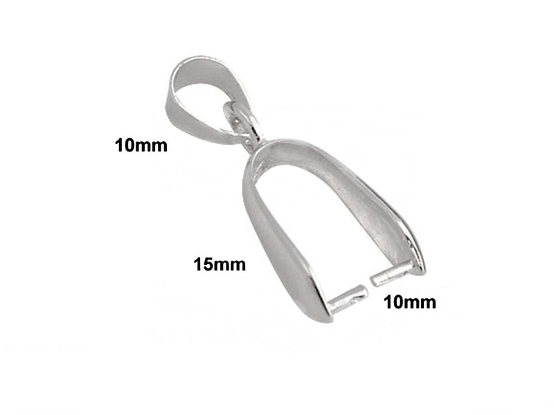 1 pc Pinch Bail, Silver Plated