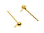 2 pcs Stud Earring Findings with Loop, Gold Plated