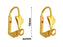 2 pcs Leverback Earwires Shell with Loop, Gold Plated