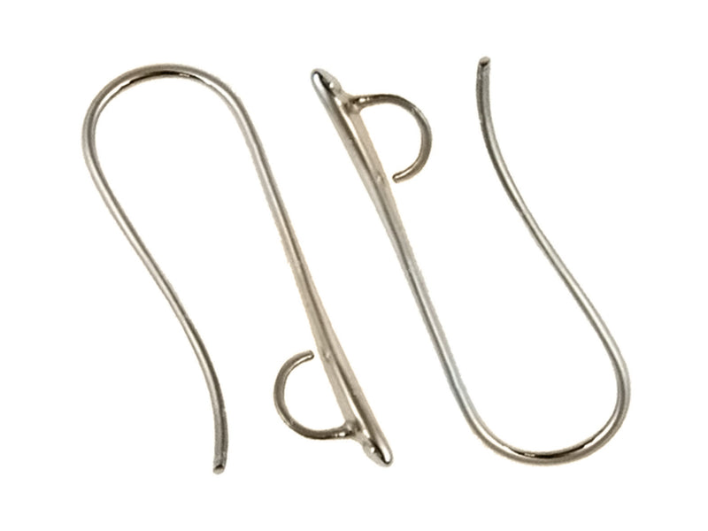 2 pcs Earring Hooks, 24x10mm, Antique Silver Plated