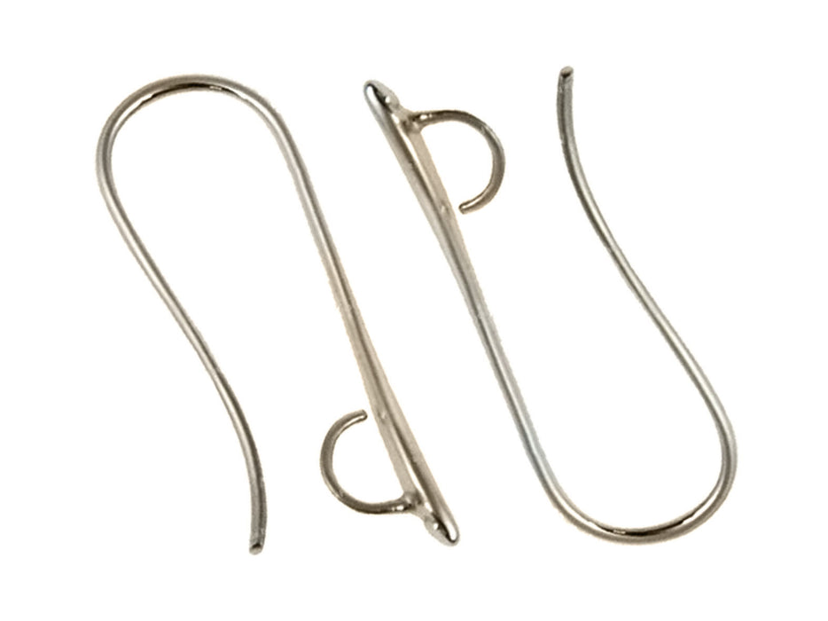 2 pcs Earring Hooks, 24x10mm, Antique Silver Plated
