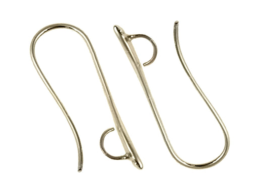 2 pcs Earring Hooks, 24x10mm, Rhodium Plated