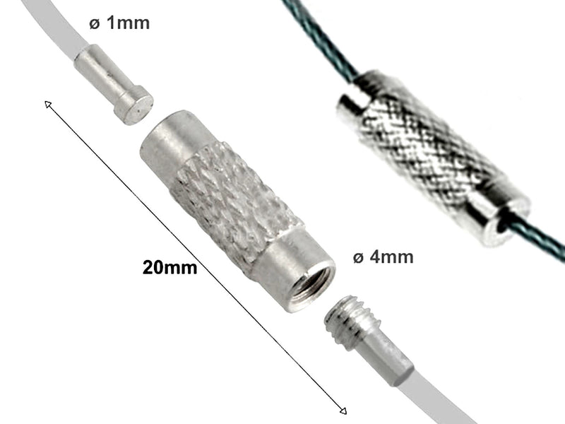 2 pcs Barrel Screw Clasp, 19x4mm, without Galvanization