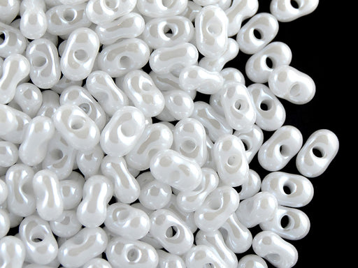 20 g Farfalle™ Beads Preciosa Ornela, 3.2x6.5mm, White Chalk Pearl, Czech Glass