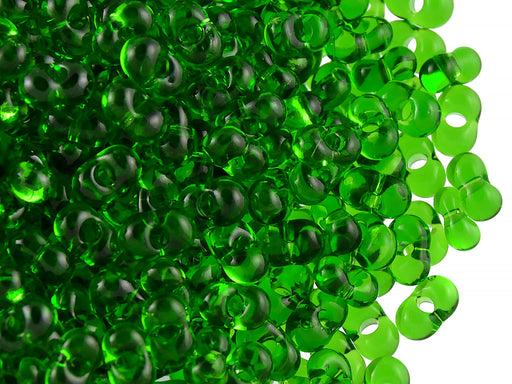 20 g Farfalle™ Beads Preciosa Ornela, 3.2x6.5mm, Chrysolite ( Green Transparent), Czech Glass