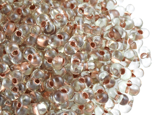 20 g Farfalle™ Beads Preciosa Ornela, 3.2x6.5mm, Crystal Transparent Copper Lined, Czech Glass