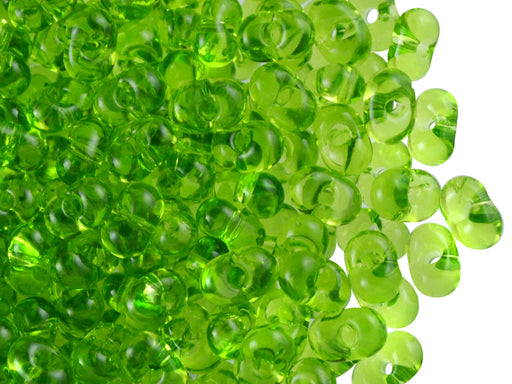 20 g Farfalle™ Beads Preciosa Ornela, 3.2x6.5mm, Olivine Transparent (Light Green Transparent), Czech Glass