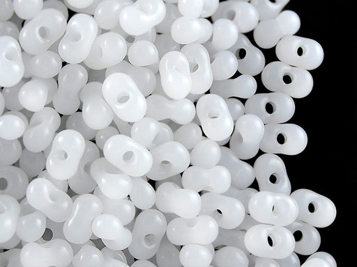 20 g Farfalle™ Beads Preciosa Ornela, 3.2x6.5mm, White Alabaster (White Opal), Czech Glass