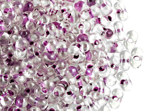 20 g Farfalle™ Beads Preciosa Ornela, 3.2x6.5mm, Crystal Purple Lined, Czech Glass