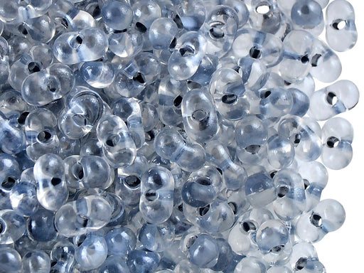 20 g Farfalle™ Beads Preciosa Ornela, 3.2x6.5mm, Crystal Gray Lined, Czech Glass