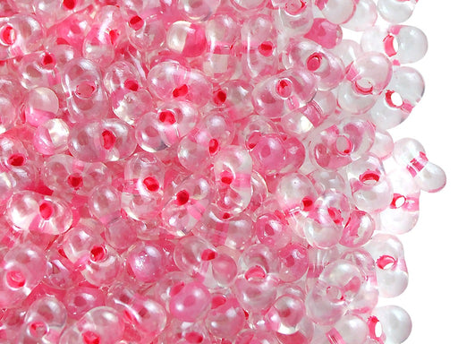 20 g Farfalle™ Beads Preciosa Ornela, 3.2x6.5mm, Crystal Pink Lined, Czech Glass