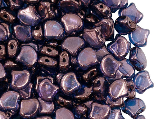 Ginko Beads 7.5x7.5x3.4 mm, 2 Holes, Crystal Vega Luster, Czech Glass