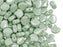 Ginko Beads 7.5x7.5x3.4 mm, 2 Holes, Chalk Light Green Luster, Czech Glass