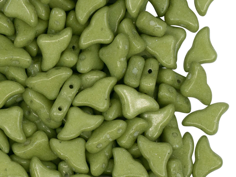 Helios® par Puca® Beads 10x6 mm, 2 Holes, Opaque Pistachio, Czech Glass