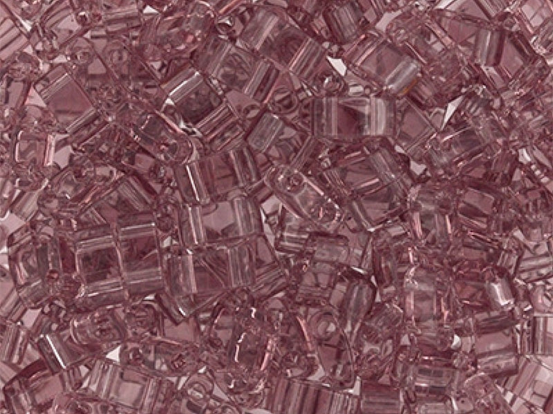 Half Tila Beads 5x2.3x1.9 mm 2 Holes Transparent Smoke Amethyst Miyuki Japanese Beads Purple