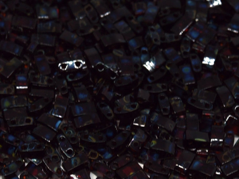 Half Tila Beads 5x2.3x1.9 mm 2 Holes Transparent Garnet Picasso Miyuki Japanese Beads Red Multicolored