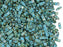 5 g Half Tila Beads 5x2.3x1.9 mm, 2 Holes, Opaque Seafoam Green Picasso, Miyuki Japanese Beads