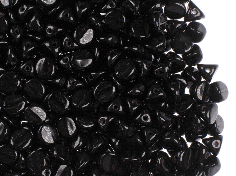 50 pcs Ilos® par Puca® Beads 5x5 mm, Jet Black, Czech Glass