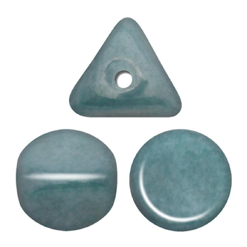 50 pcs Ilos® par Puca® Beads 5x5 mm Opaque Blue Ceramic Look Czech Glass Blue