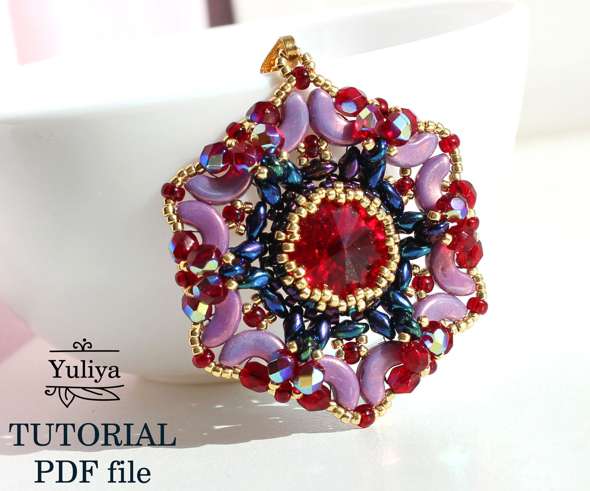 Printable Rivoli Pattern Rivoli tutorial, Pendant pattern, Rivoli pattern, Pendant tutorial ...