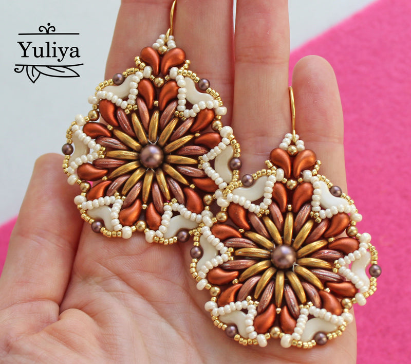 PDF Tutorial earrings "Chrysanthemum"