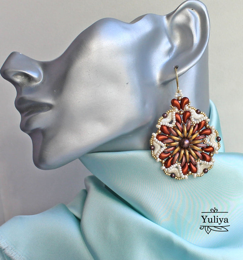 PDF Tutorial earrings "Chrysanthemum"