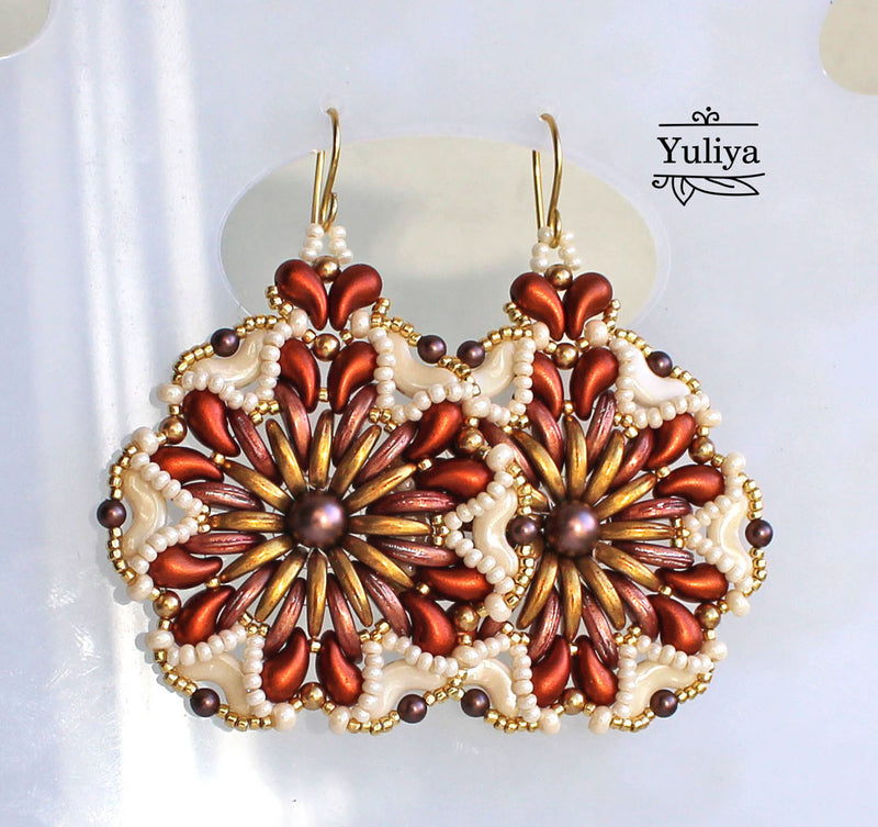 PDF Tutorial earrings "Chrysanthemum"