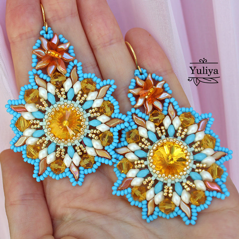 PDF Tutorial Sunflower Earrings