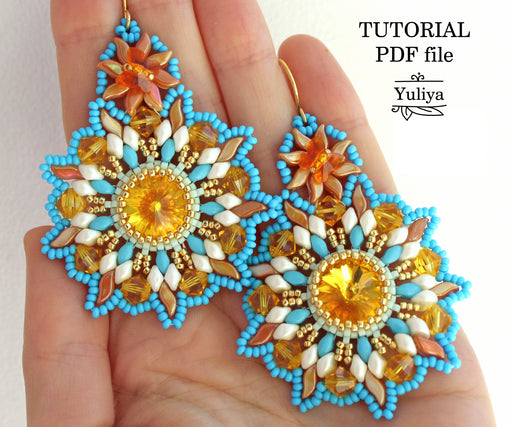 PDF Tutorial Sunflower Earrings