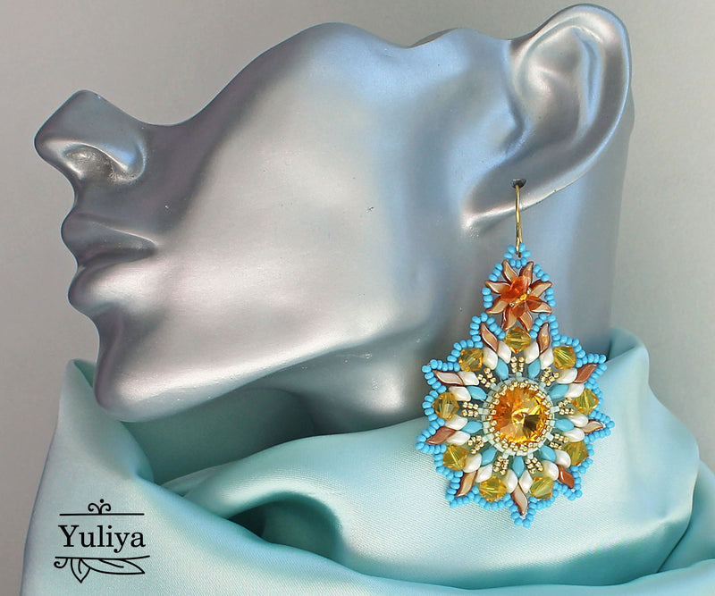 PDF Tutorial Sunflower Earrings