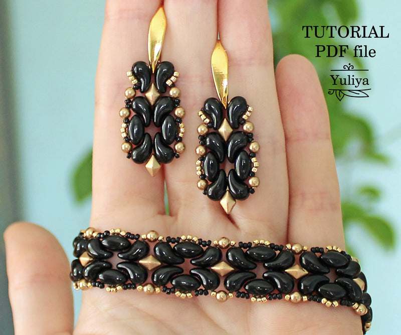 PDF Tutorial Jewelry Set "Black Owl"