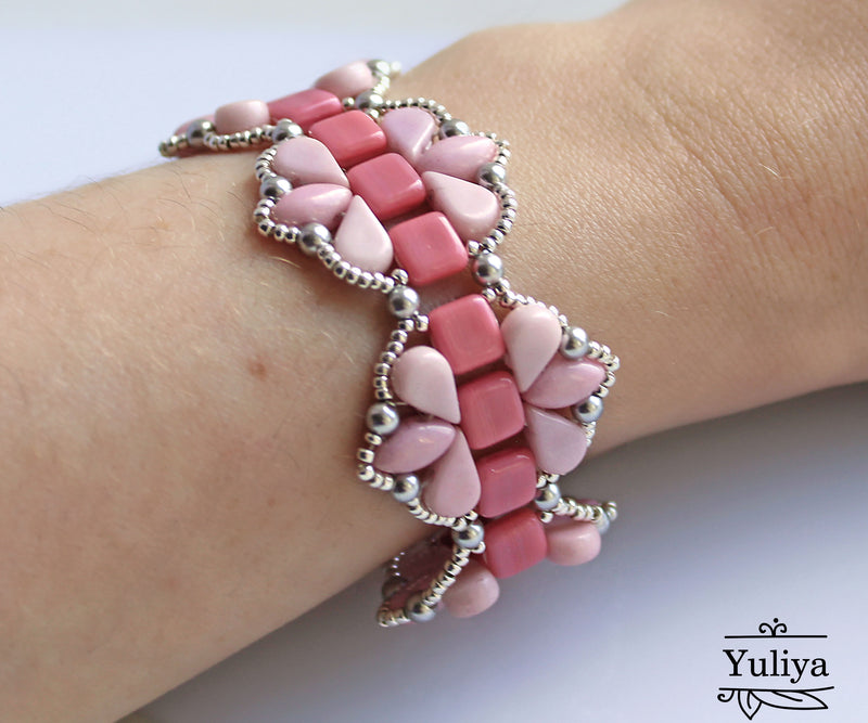 PDF Tutorial Bracelet "Pink Flower"