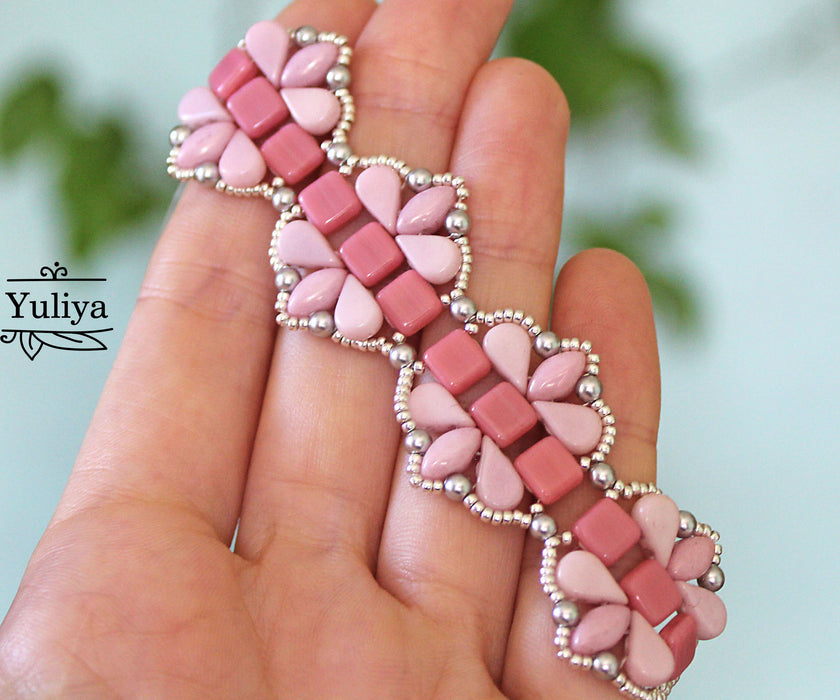 PDF Tutorial Bracelet "Pink Flower"